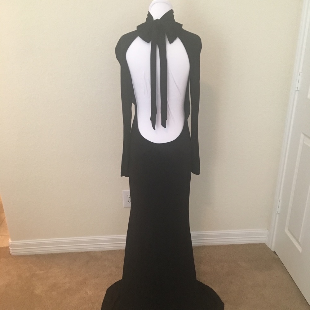 Zara black backless dress